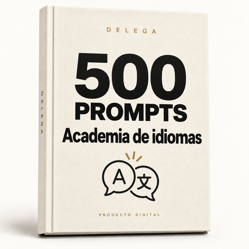 500 prompts · Academia de idiomas — DELEGA, producto digital
